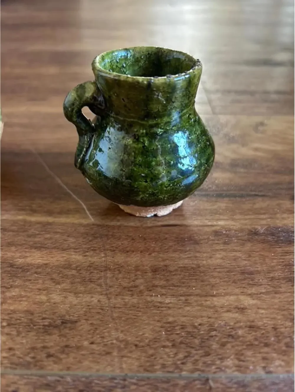 Set of 5 Small Green Ceramic Miniature Vases